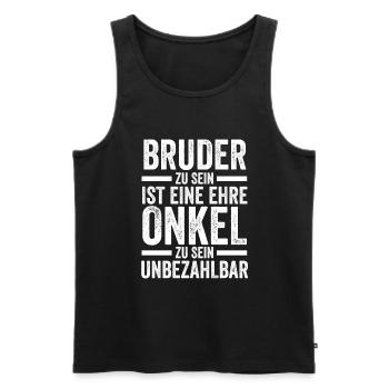 Bruder und Onkel - Männer Premium Bio Tank Top - Schwarz - Vorne - AI Model Male 178 light (178cm)