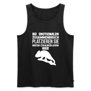 Platzieren Sie mein Chamäleon - Männer Premium Bio Tank Top - Schwarz - Vorne - Michal (187cm)