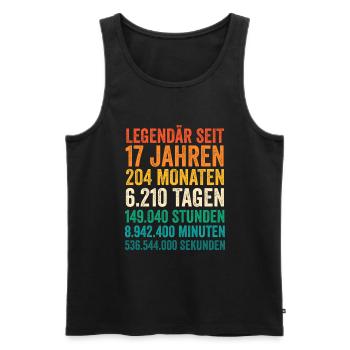 17 Jahre Siebzehnter Geburtstag - Männer Premium Bio Tank Top - Schwarz - Vorne - Michal (187cm)