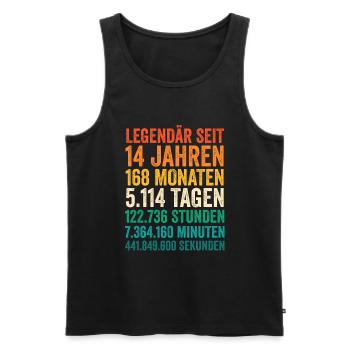 14 Jahre Vierzehnter Geburtstag - Männer Premium Bio Tank Top - Schwarz - Vorne - AI Model Male 178 light (178cm)