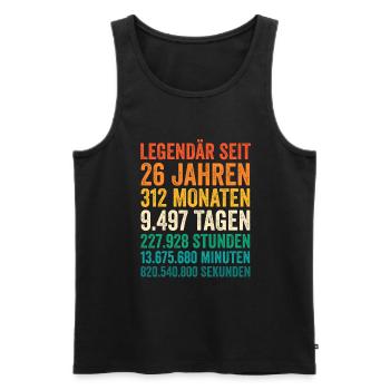 26 Jahre Sechsundzwanzigster Geburtstag - Männer Premium Bio Tank Top - Schwarz - Vorne - Michal (187cm)
