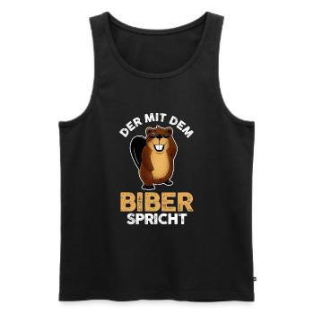 Nagetier Biberliebhaber Biber - Männer Premium Bio Tank Top - Schwarz - Vorne - Michal (187cm)