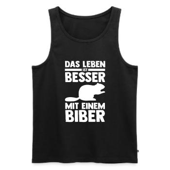 Nagetier Biberliebhaber Biber - Männer Premium Bio Tank Top - Schwarz - Vorne - Michal (187cm)