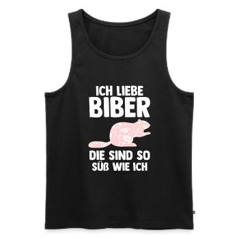 Nagetier Biberliebhaber Biber - Männer Premium Bio Tank Top - Schwarz - Vorne - Michal (187cm)