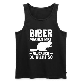 Nagetier Biberliebhaber Biber - Männer Premium Bio Tank Top - Schwarz - Vorne - Michal (187cm)
