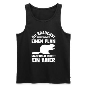 Nagetier Biberliebhaber Biber - Männer Premium Bio Tank Top - Schwarz - Vorne - Michal (187cm)