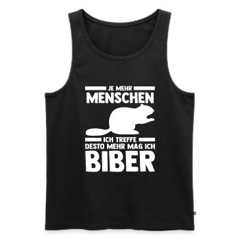Nagetier Biberliebhaber Biber - Männer Premium Bio Tank Top - Schwarz - Vorne - Michal (187cm)