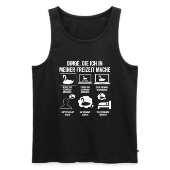 Schwan - Männer Premium Bio Tank Top - Schwarz - Vorne - Michal (187cm)