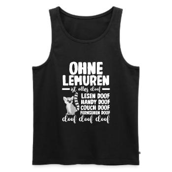 Lemur - Männer Premium Bio Tank Top - Schwarz - Vorne - AI Model Male 178 light (178cm)