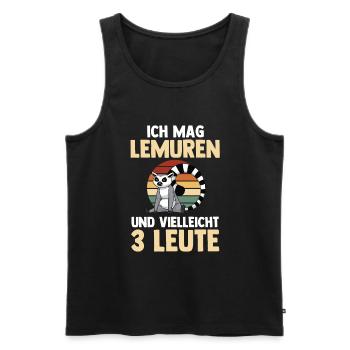 Lemur - Männer Premium Bio Tank Top - Schwarz - Vorne - AI Model Male 178 light (178cm)