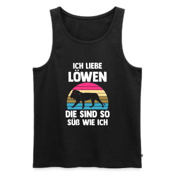 Löwe Löwen - Männer Premium Bio Tank Top - Schwarz - Vorne - AI Model Male 178 light (178cm)