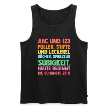 Erste Klasse Einschulung Erstklässler Schulkind - Männer Premium Bio Tank Top - Schwarz - Vorne - AI Model Male 178 light (178cm)