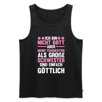 Familienmotiv Schwester - Männer Premium Bio Tank Top - Schwarz - Vorne - Michal (187cm)