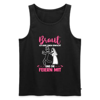 Braut Hochzeit Heiraten Junggesellenabschied - Männer Premium Bio Tank Top - Schwarz - Vorne - AI Model Male 178 light (178cm)