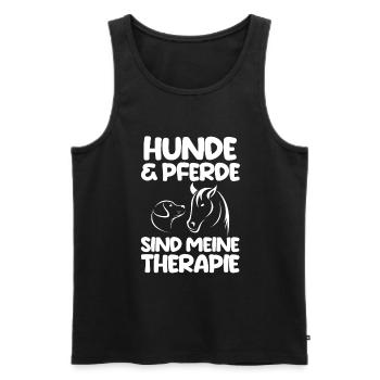 Pferde Pferdeliebhaber Hundeliebhaber Hunde - Männer Premium Bio Tank Top - Schwarz - Vorne - Michal (187cm)