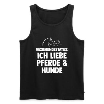 Hunde Pferdeliebhaber Hundeliebhaber Pferde - Männer Premium Bio Tank Top - Schwarz - Vorne - Michal (187cm)