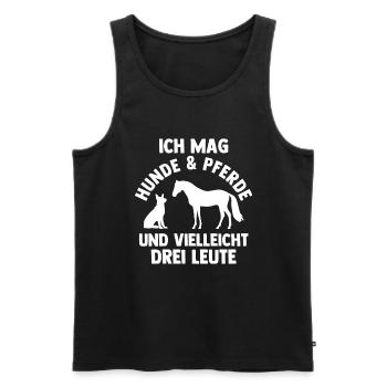 Hunde Pferdeliebhaber Hundeliebhaber Pferde - Männer Premium Bio Tank Top - Schwarz - Vorne - Michal (187cm)