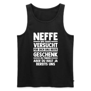 Neffe - Männer Premium Bio Tank Top - Schwarz - Vorne - AI Model Male 178 light (178cm)