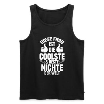 Nichte - Männer Premium Bio Tank Top - Schwarz - Vorne - Michal (187cm)