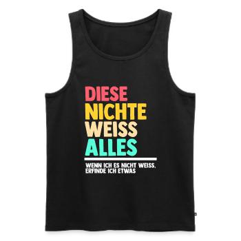 Nichte - Männer Premium Bio Tank Top - Schwarz - Vorne - Michal (187cm)