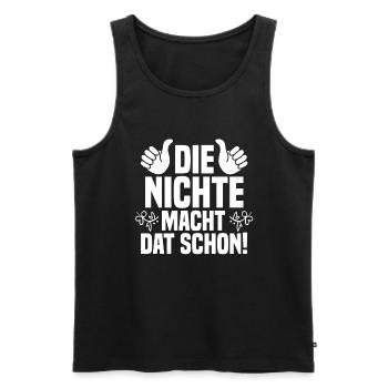 Nichte - Männer Premium Bio Tank Top - Schwarz - Vorne - Michal (187cm)