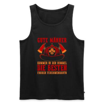 Feuerwehrmann Feuerwehr - Männer Premium Bio Tank Top - Schwarz - Vorne - Michal (187cm)