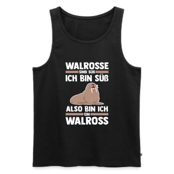 Walross - Männer Premium Bio Tank Top - Schwarz - Vorne - Michal (187cm)