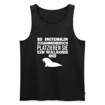 Walross - Männer Premium Bio Tank Top - Schwarz - Vorne - Michal (187cm)