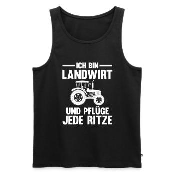 Landwirtschaft Bauer Landwirt - Männer Premium Bio Tank Top - Schwarz - Vorne - Michal (187cm)