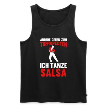 Salsa Tanz Tänzer - Männer Premium Bio Tank Top - Schwarz - Vorne - AI Model Male 178 light (178cm)
