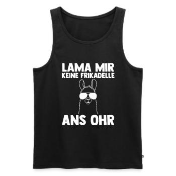 Lama - Männer Premium Bio Tank Top - Schwarz - Vorne - AI Model Male 178 light (178cm)