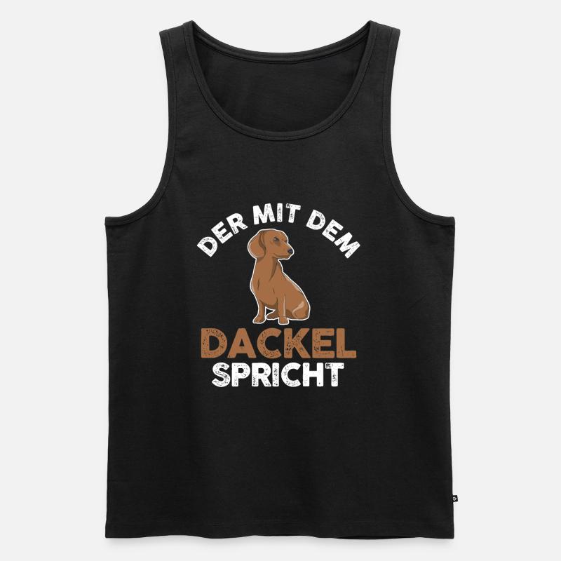 Hund Dackel - Männer Premium Bio Tank Top - Schwarz