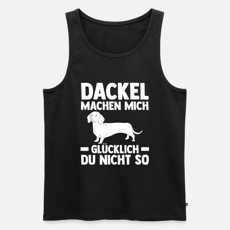 Hund Dackel - Männer Premium Bio Tank Top - Schwarz