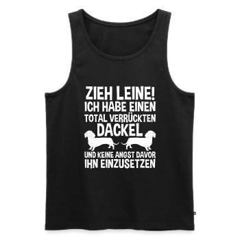 Hund Dackel - Männer Premium Bio Tank Top - Schwarz - Vorne - AI Model Male 178 light (178cm)