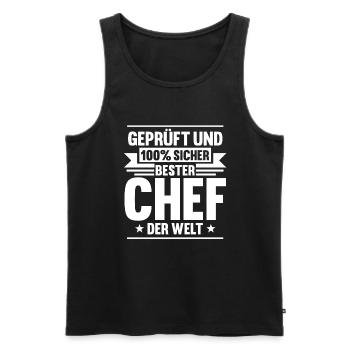 Arbeit Kollegen Büro Teamleiter Führungskraft Chef - Männer Premium Bio Tank Top - Schwarz - Vorne - Michal (187cm)
