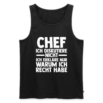 Arbeit Kollegen Büro Teamleiter Führungskraft Chef - Männer Premium Bio Tank Top - Schwarz - Vorne - Michal (187cm)