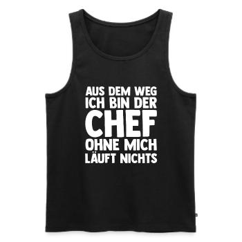Arbeit Kollegen Büro Teamleiter Führungskraft Chef - Männer Premium Bio Tank Top - Schwarz - Vorne - Michal (187cm)