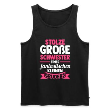 Geschwister Schwestern Bruder Schwester - Männer Premium Bio Tank Top - Schwarz - Vorne - AI Model Male 178 light (178cm)