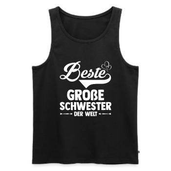 Geschwister Schwestern Schwester - Männer Premium Bio Tank Top - Schwarz - Vorne - Michal (187cm)
