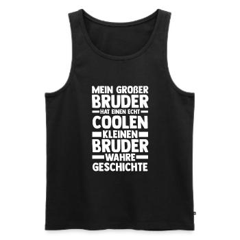 Geschwister Brüder Bruder - Männer Premium Bio Tank Top - Schwarz - Vorne - Michal (187cm)