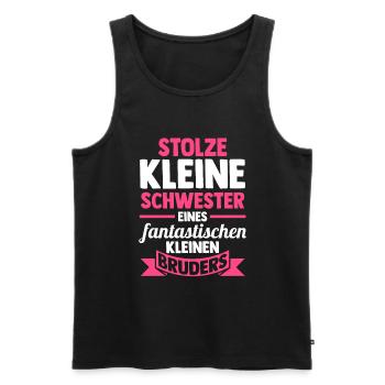 Geschwister Schwestern Bruder Schwester - Männer Premium Bio Tank Top - Schwarz - Vorne - AI Model Male 178 light (178cm)
