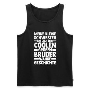 Geschwister Bruder Schwestern Schwester - Männer Premium Bio Tank Top - Schwarz - Vorne - Michal (187cm)
