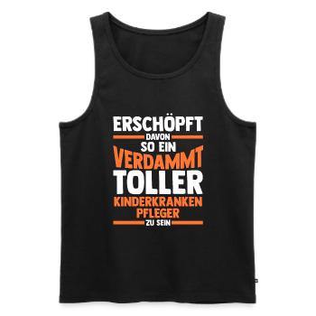 Pfleger Pflegekraft Kinderkrankenpfleger - Männer Premium Bio Tank Top - Schwarz - Vorne - Michal (187cm)