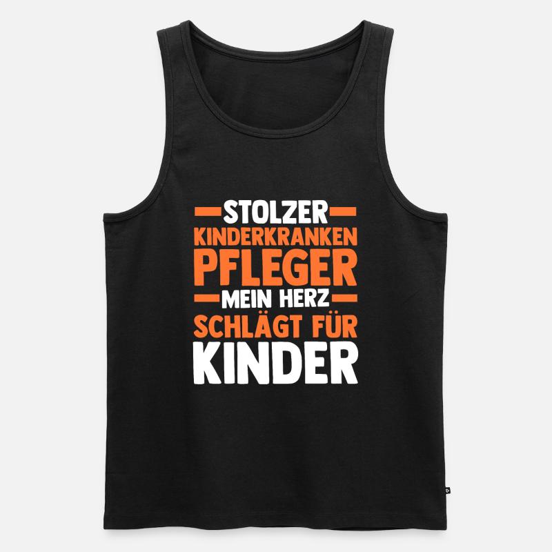 Pfleger Pflegekraft Kinderkrankenpfleger - Männer Premium Bio Tank Top - Schwarz