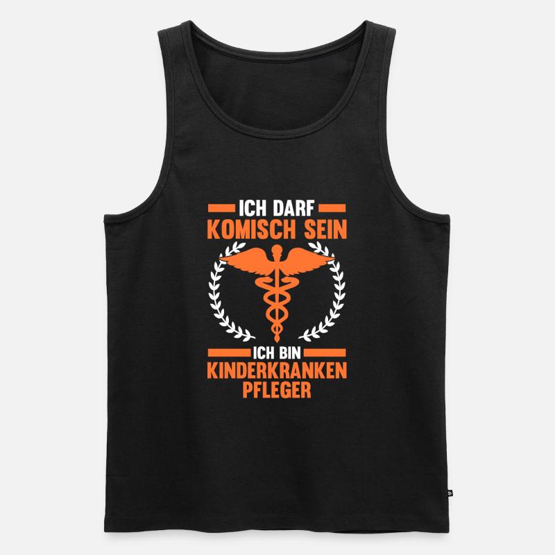 Pfleger Pflegekraft Kinderkrankenpfleger - Männer Premium Bio Tank Top - Schwarz