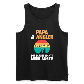 Angel Vater Papa Fischen Angeln Angler - Männer Premium Bio Tank Top - Schwarz - Vorne - Michal (187cm)