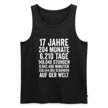 17 Jahre Siebzehnter Geburtstag - Männer Premium Bio Tank Top - Schwarz - Vorne - Michal (187cm)