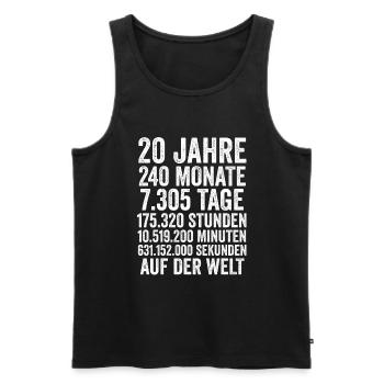 20 Jahre Zwanzigster Geburtstag - Männer Premium Bio Tank Top - Schwarz - Vorne - Michal (187cm)