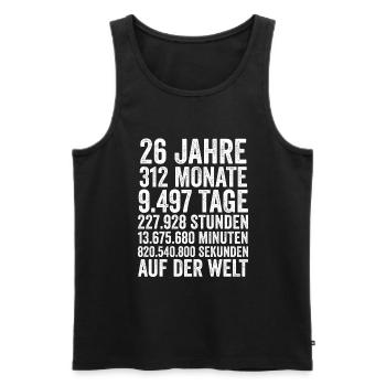 26 Jahre Sechsundzwanzigster Geburtstag - Männer Premium Bio Tank Top - Schwarz - Vorne - Michal (187cm)