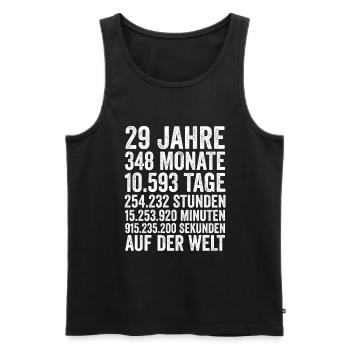 29 Jahre Neunundzwanzigster Geburtstag - Männer Premium Bio Tank Top - Schwarz - Vorne - Michal (187cm)